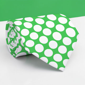 Green Jumbo Polka Dots Custom Necktie Krawatte