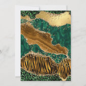 Green Jungle Safari Glitzer Agate 21. Geburtstag Einladung (Rückseite)