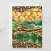 Green Jungle Safari Glitzer Agate 21. Geburtstag Einladung (Rückseite)