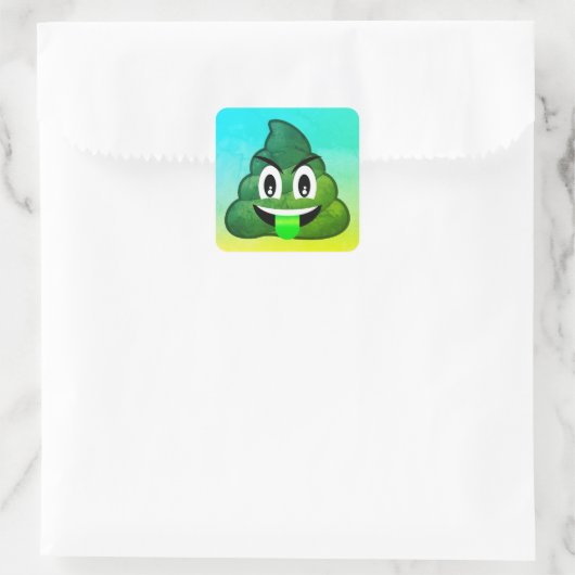 Green Kack Emoji Ombre Stickers (Tasche)