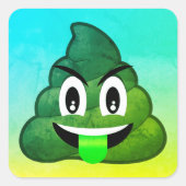 Green Kack Emoji Ombre Stickers (Vorderseite)