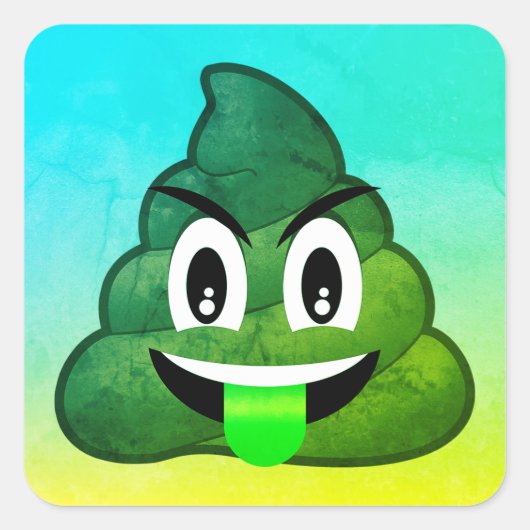 Green Kack Emoji Ombre Stickers (Vorderseite)