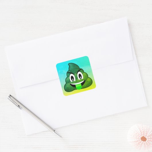 Green Kack Emoji Ombre Stickers (Umschlag)