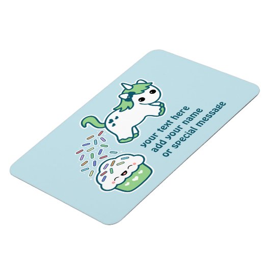 Green Kackend Unicorn Magnet (Linke Seite)