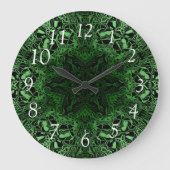 Green Kaleidoskop Große Wanduhr (Vorderseite)