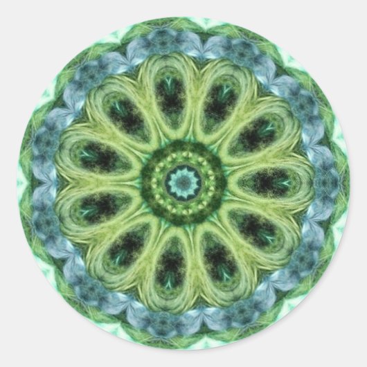 Green Kaleidoskop Runder Aufkleber (Vorderseite)