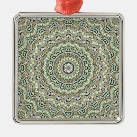 Green Kaleidoskop Silbernes Ornament (Vorne)