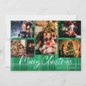 Green Kariert 5 Frohe Weihnachts-Foto (Vorderseite)