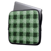 Green Kariert Artisan Crochet Print Electronics Ba Laptopschutzhülle (Vorderseite Links)