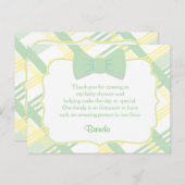 Green Kariert Baby Dusche Vielen Dank Karten (Vorne/Hinten)