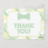 Green Kariert Baby Dusche Vielen Dank Karten (Rückseite)