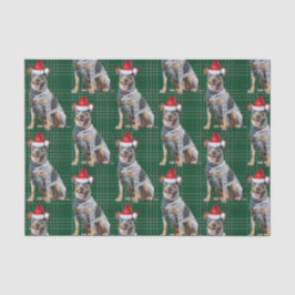 Green Kariert Blue Heeler Hund Weihnachtsfeiertag Seidenpapier