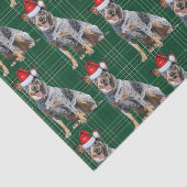Green Kariert Blue Heeler Hund Weihnachtsfeiertag Seidenpapier (Ausschnitt)