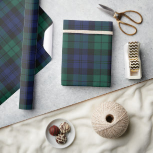 Green Kariert Checkered Classic Rustic Tartan Geschenkpapier