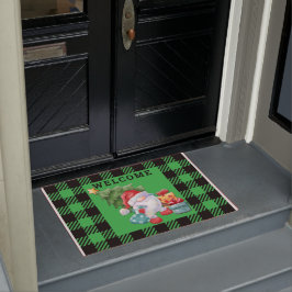 Green Kariert Christmas Gnome Doormat Fußmatte