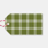 Green Kariert Christmas Happy Holidays Geschenkmar Geschenkanhänger (Rückseite Horizontal)