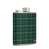 Green Kariert Clan Ross Jagd Tartan Monogram Flachmann (Rechts)