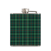 Green Kariert Clan Ross Jagd Tartan Monogram Flachmann (Rückseite)