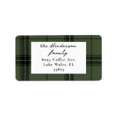 Green Kariert Custom Two Horizontales Foto Weihnac Adressaufkleber (Vorne)