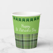 Green Kariert Flags Happy St Patrick`s Day Pappbecher (Vorderseite)