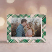Green Kariert Frame Christmas Real Foil Foto