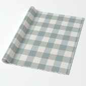 Green Kariert Gingham Country Farm Einfach Geschenkpapier (Ungerollt)