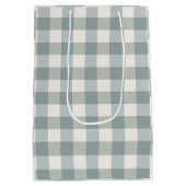 Green Kariert Gingham Country Farm Einfach Mittlere Geschenktüte (Rückseite)