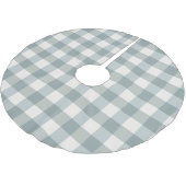 Green Kariert Gingham Country Farm Einfach Polyester Weihnachtsbaumdecke (Schrägansicht)