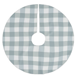 Green Kariert Gingham Country Farm Einfach Polyester Weihnachtsbaumdecke