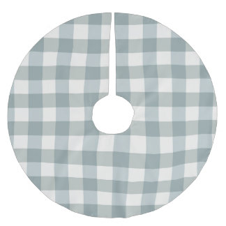Green Kariert Gingham Country Farm Einfach Polyester Weihnachtsbaumdecke