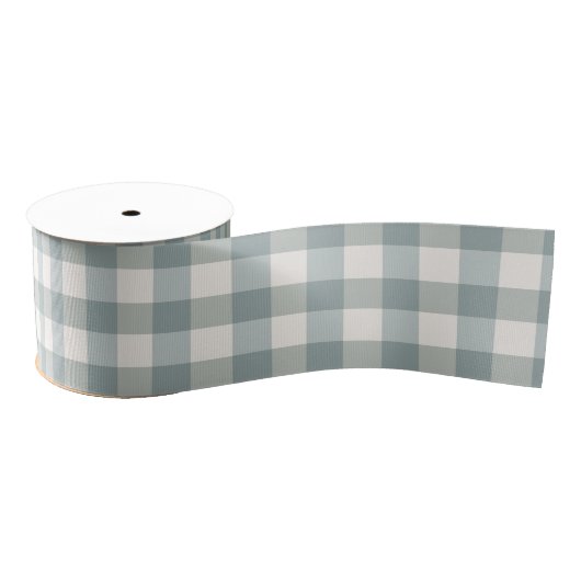 Green Kariert Gingham Country Farm Einfach Ripsband (Spule)