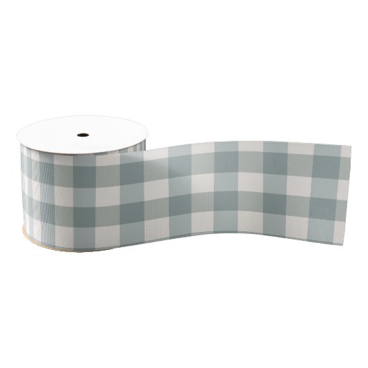 Green Kariert Gingham Country Farm Einfach Ripsband (Spule)