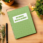 Green Kariert Gingham Planer Mental Health Zitat