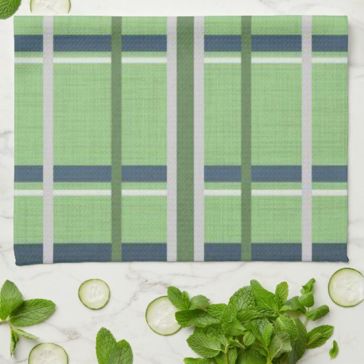 Green Kariert Kitchen Handtuch (Gefaltet)