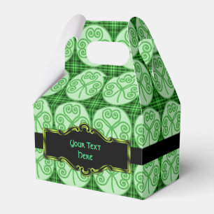 Green Kariert Kleeblatt Muster Gable Fevor Box Geschenkschachtel