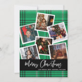 Green Kariert Multi Foto Frohe Weihnachten (Vorderseite)