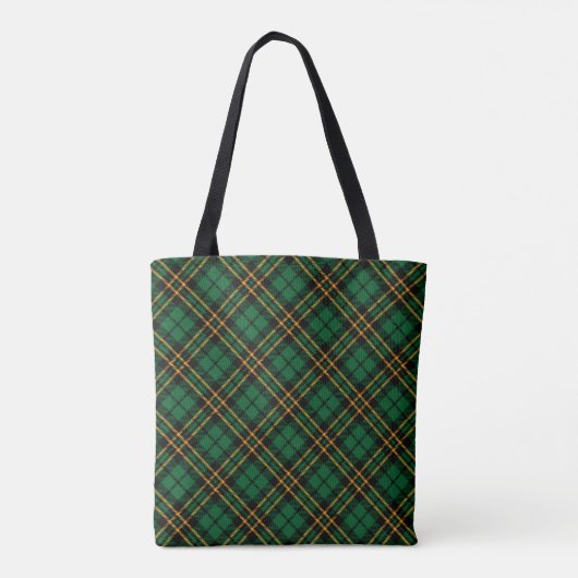 Green Kariert Pattern Fashion Tote Bag Tasche (Rückseite)