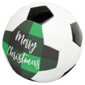 Green Kariert Pattern Frohe Weihnachten Fußball (Dreiviertel)