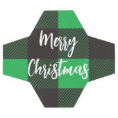 Green Kariert Pattern Frohe Weihnachten Fußball (Flach)