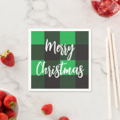 Green Kariert Pattern Frohe Weihnachten Serviette (Beispiel)