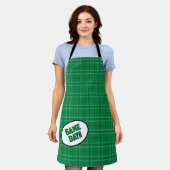 Green Kariert Pattern Game Day Schürze (Getragen)