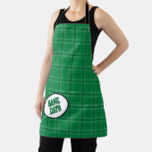 Green Kariert Pattern Game Day Schürze (InSitu)