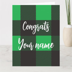 Green Kariert Pattern Glückwunsch Karte
