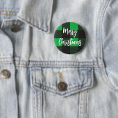 Green Kariert Pattern Merry Christmas Magnet Button (Beispiel)