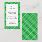 Green Kariert Preppy Edition Small Business Card Visitenkarte (Vorne/Hinten)