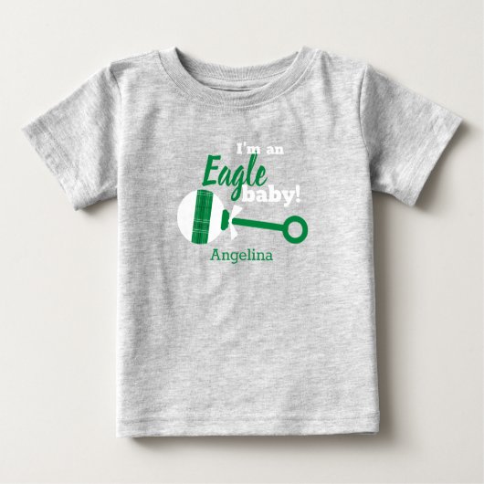 Green Kariert Rattle Eagle Baby T - Shirt (Vorderseite)