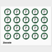 Green Kariert Rustic Country Gefallen Tag Stickers (Blatt)