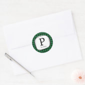 Green Kariert Rustic Country Gefallen Tag Stickers (Umschlag)