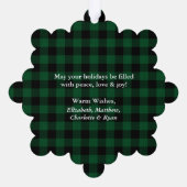 Green Kariert Rustic Happy Holidays Foto Ornament Karte (Rückseite)