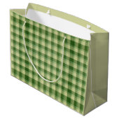 Green Kariert Saint Patrick's Day Große Geschenktüte (Rückseite Schrägansicht)